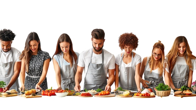 Clase de cocina en grupo